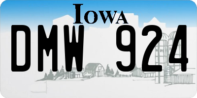 IA license plate DMW924
