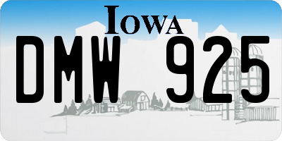 IA license plate DMW925