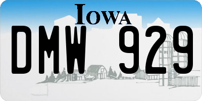 IA license plate DMW929