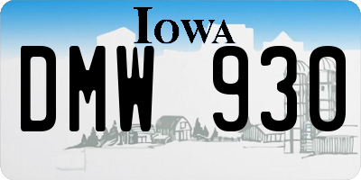 IA license plate DMW930