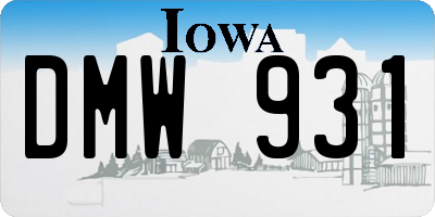 IA license plate DMW931