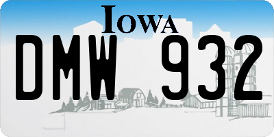 IA license plate DMW932