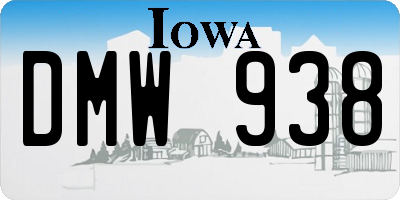 IA license plate DMW938