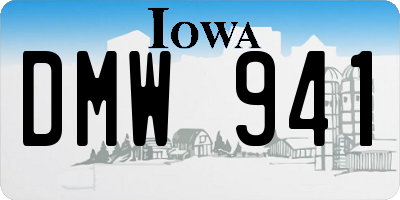IA license plate DMW941