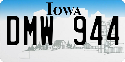 IA license plate DMW944