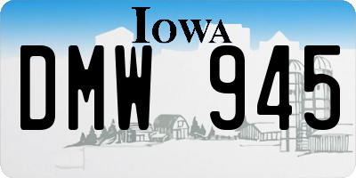 IA license plate DMW945