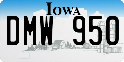 IA license plate DMW950