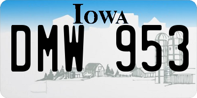 IA license plate DMW953