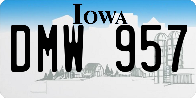 IA license plate DMW957