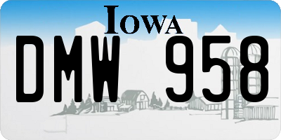 IA license plate DMW958
