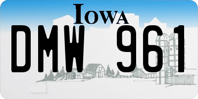 IA license plate DMW961