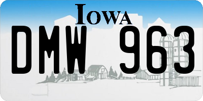 IA license plate DMW963