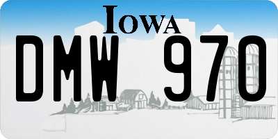 IA license plate DMW970