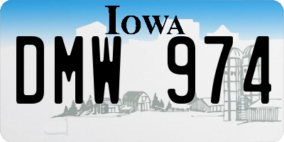 IA license plate DMW974