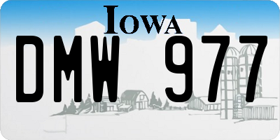 IA license plate DMW977