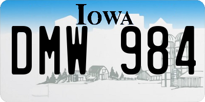 IA license plate DMW984