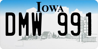 IA license plate DMW991