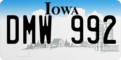 IA license plate DMW992