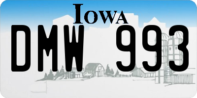 IA license plate DMW993