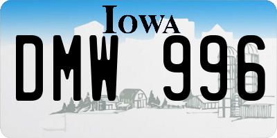IA license plate DMW996