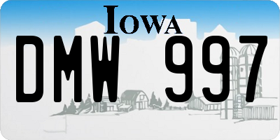 IA license plate DMW997
