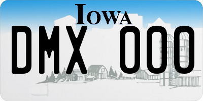 IA license plate DMX000