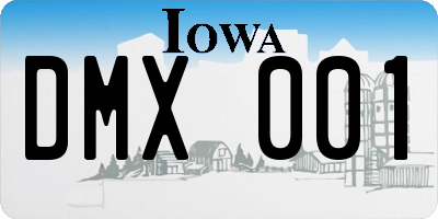 IA license plate DMX001