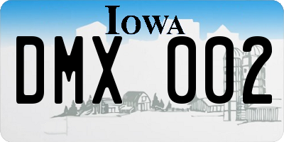 IA license plate DMX002