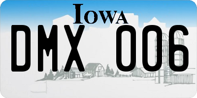 IA license plate DMX006
