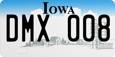 IA license plate DMX008