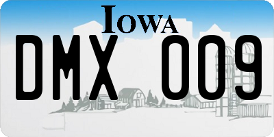 IA license plate DMX009