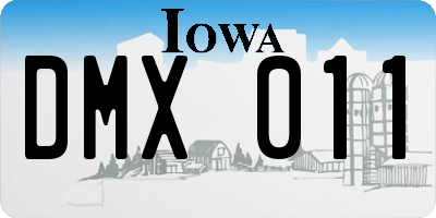 IA license plate DMX011
