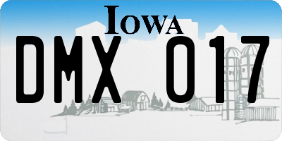 IA license plate DMX017