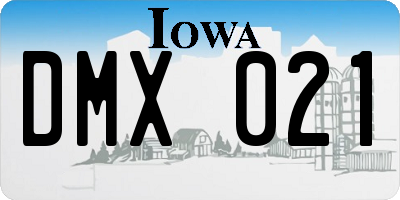 IA license plate DMX021