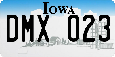 IA license plate DMX023