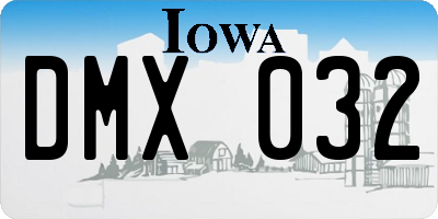 IA license plate DMX032