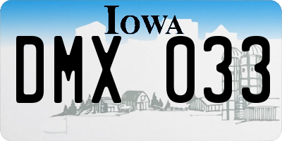 IA license plate DMX033
