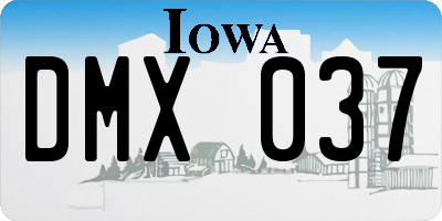 IA license plate DMX037