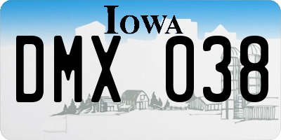IA license plate DMX038