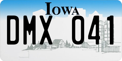 IA license plate DMX041