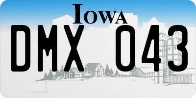 IA license plate DMX043
