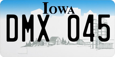 IA license plate DMX045
