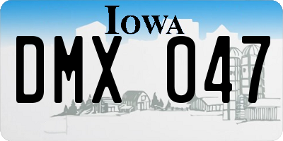IA license plate DMX047