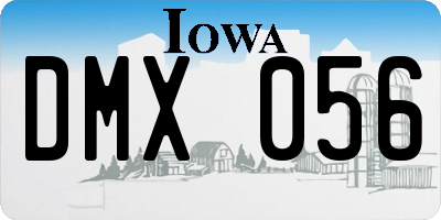 IA license plate DMX056
