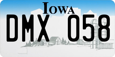 IA license plate DMX058