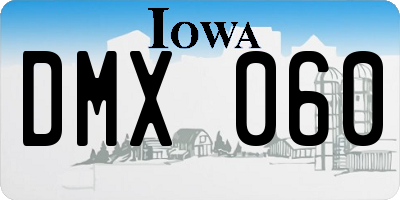 IA license plate DMX060