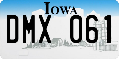 IA license plate DMX061