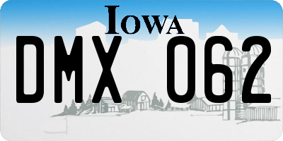 IA license plate DMX062