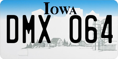 IA license plate DMX064