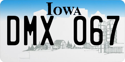 IA license plate DMX067